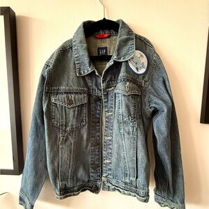 GAP Classic Blue Denim Jacket with Unique whale Patch